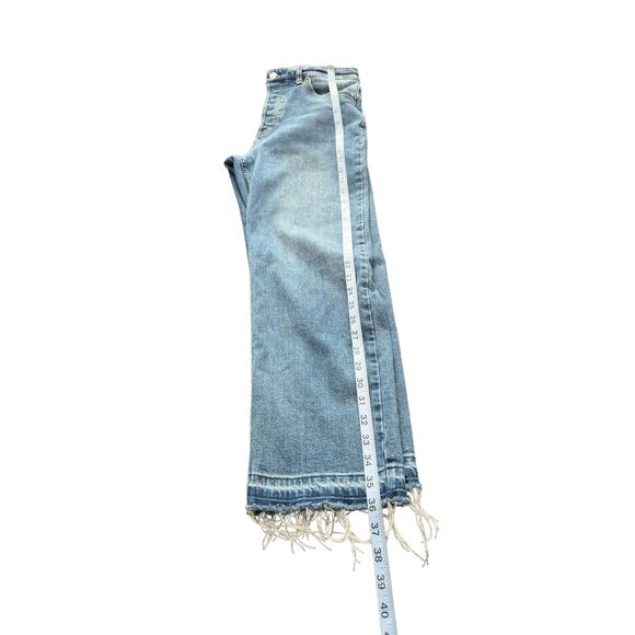 We the Free Jeans Curvy Button Fly Distressed Hem Straight Leg Denim Size 28 - Picture 11 of 11